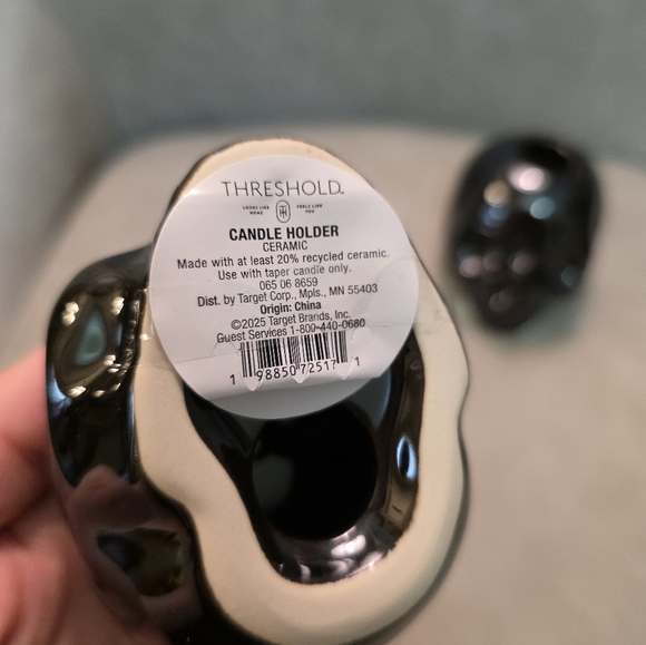 Threshold Halloween Black Skull Candle Taper Holders 3pk Fall Target - Picture 4 of 8